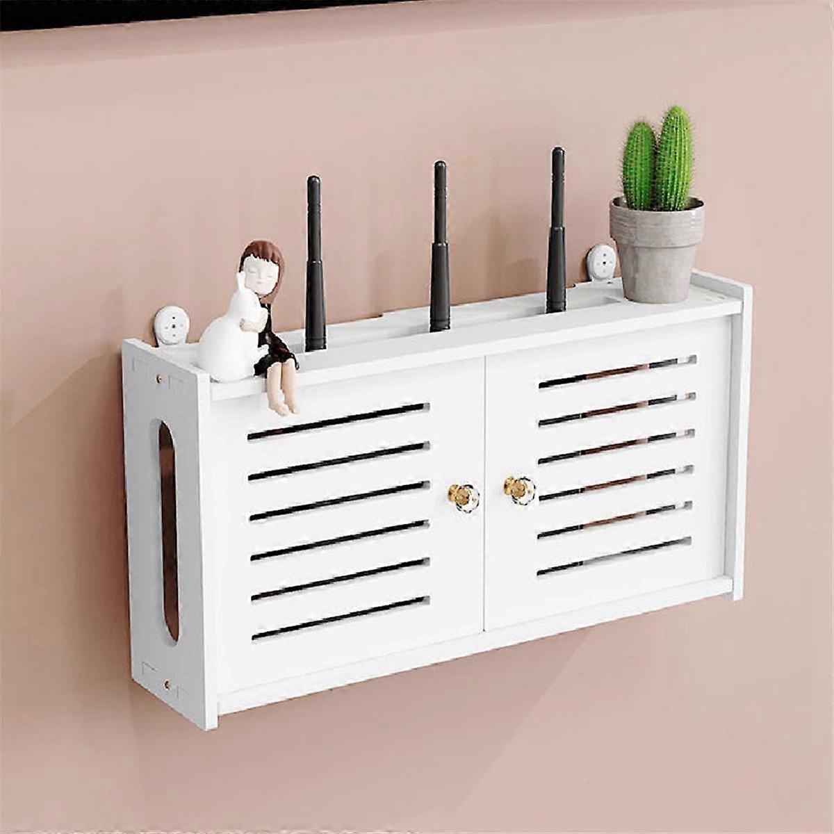 Wall Mounted Wireless Router Rack Living Room Wall-Mounted WiFi Storage ...