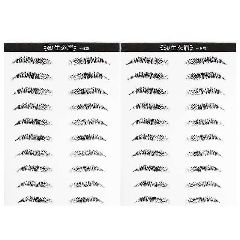 2 Sheets/20 Pairs Of Eyebrow Sticker Hair-Like Simulation Waterproof Long Lasting Eyebrows For Women (Synophridia)