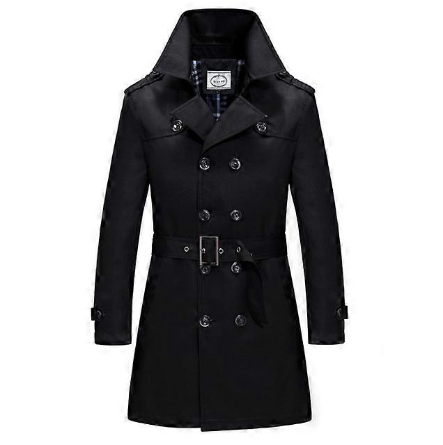 새로운 윈드 브레이커 비즈니스 남성 얇은 주름 방지 봄 가을 더블 브레스트 남성 롱 트렌치 코트 Masculino 남성 의류