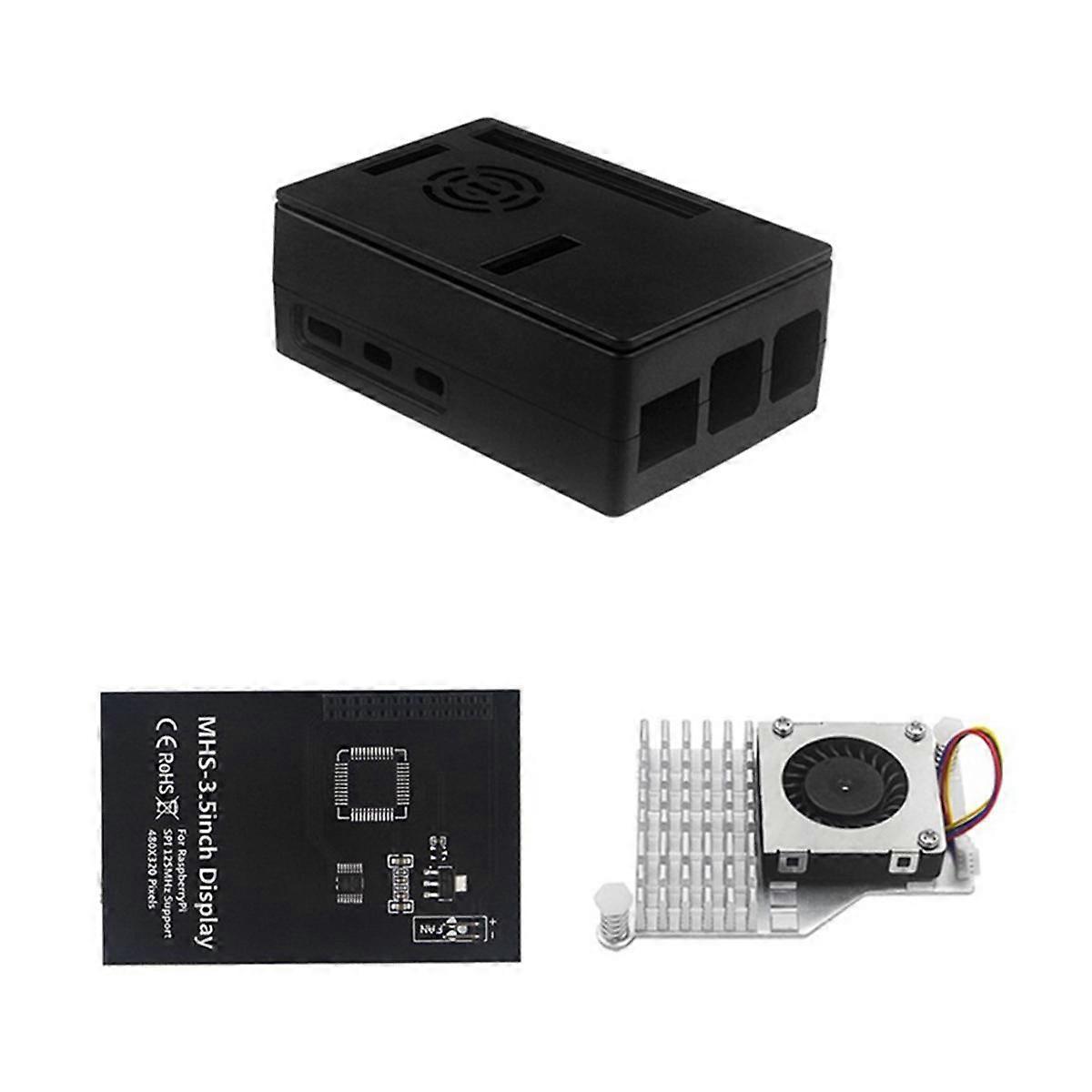 ABS Case Plastic Shell with Cooling Fan + 3.5 Inch Display Screen for 5 5B