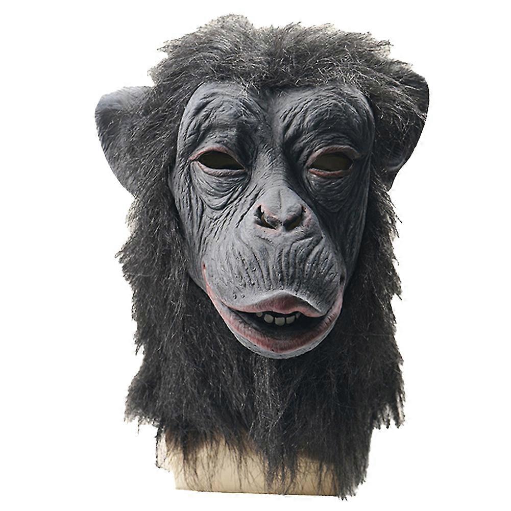 Halloween Monkey Cosplay Mask Full Coverage Latex Head Cover for Adult