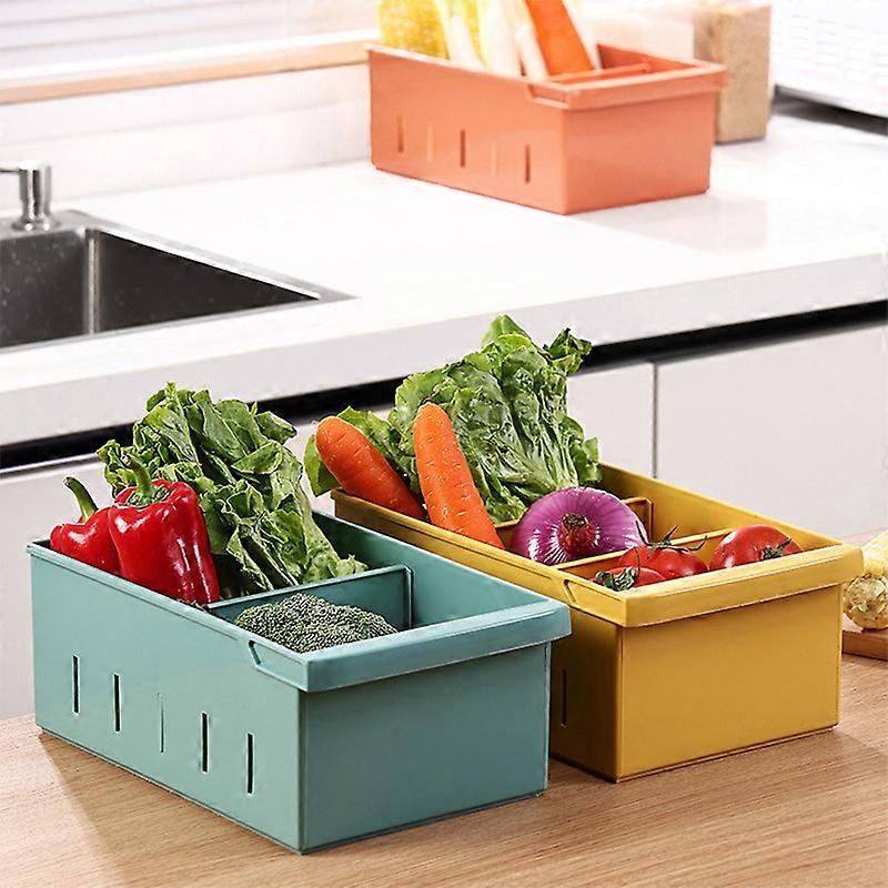 Storage Basket with Moveable Plates Portable Desktop Sundries Food Snack Organizer Bins for Shelves