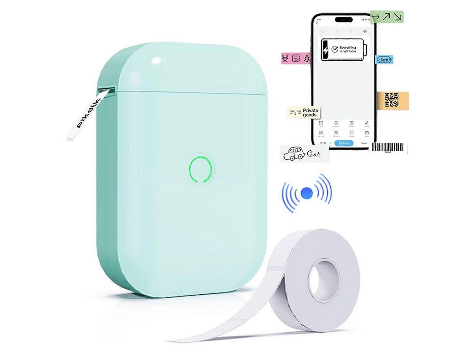 Wireless Bluetooth Label Maker Machine with Label Tape - Green