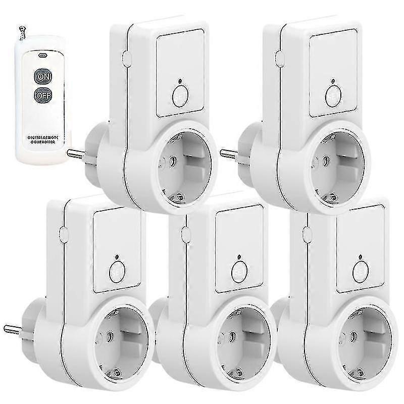 1-5x Wireless Smart Remote Control Switch Plug Socket Power Outlet Socket Eu Plug