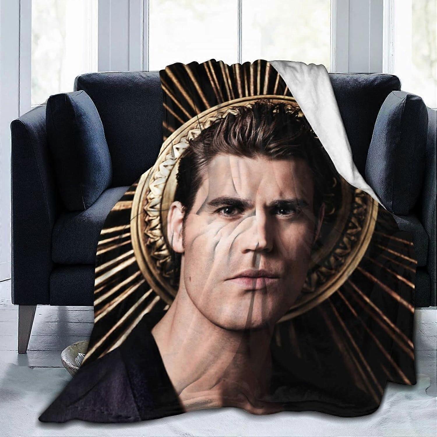 Cozy Plush Stefan Thow Blanket Salvatore Flannel Blanket,Bedding Warm Fleece Soft Blanket for Sofa Couch Living Room Office Car Camp Beach BlanketsC-1