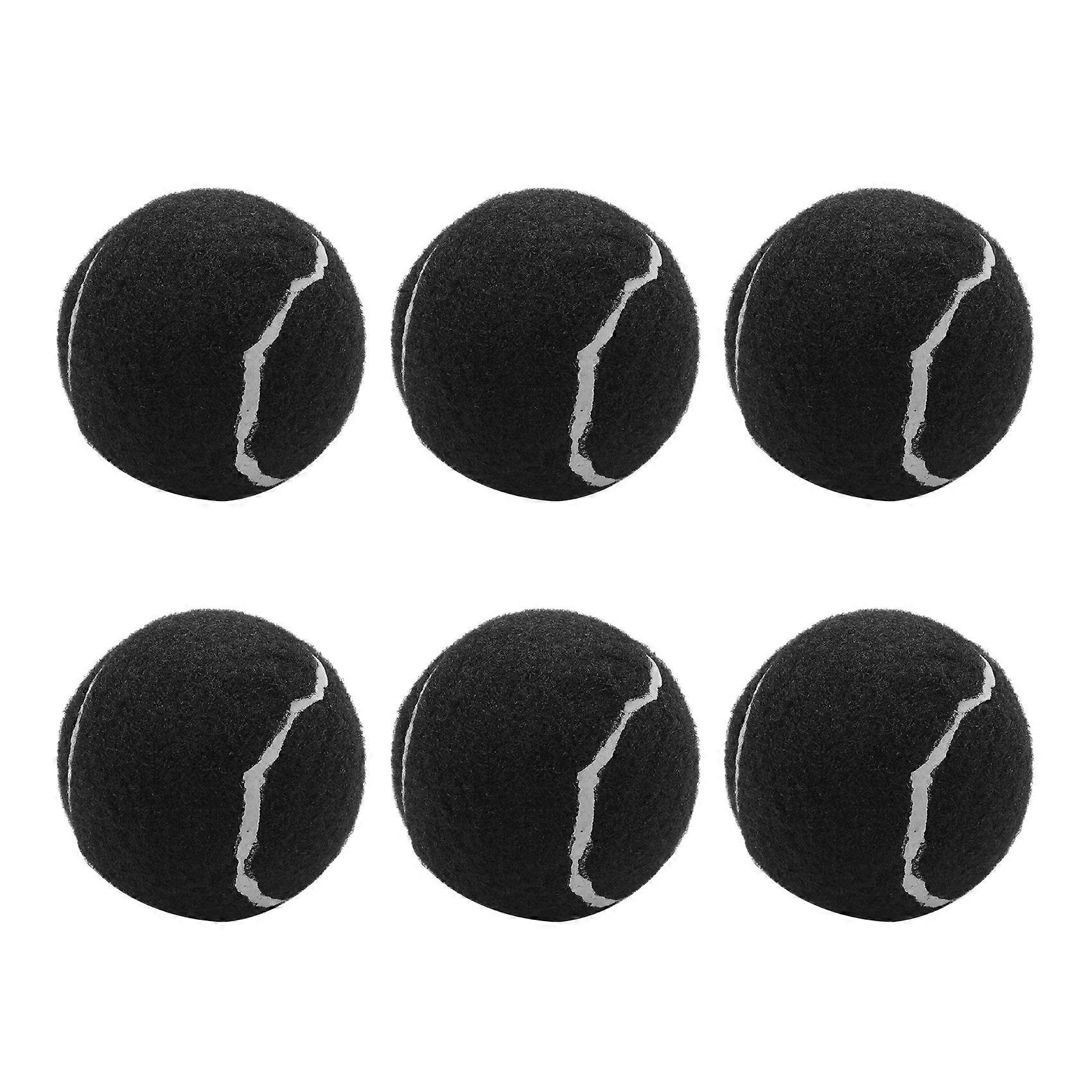 6pcs Πακέτο μπάλες τένις ανθεκτικές στη φθορά ελαστικές μπάλες κατάρτισης 66mm κυρίες αρχάριοι πρακτική τένις μπάλαΜαύρο