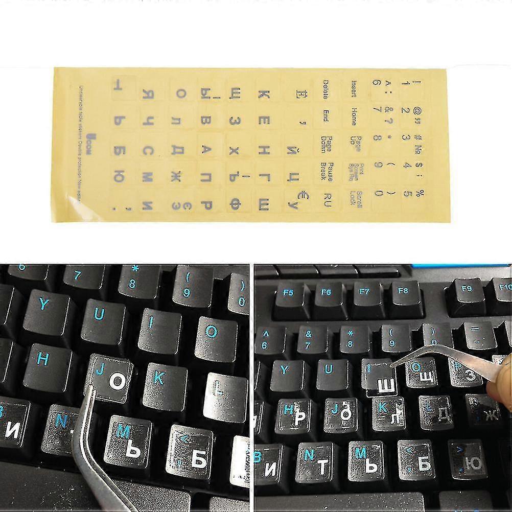 2pcsrussian Transparent Keyboard Stickers Letters For Laptop Notebook Computer Pc