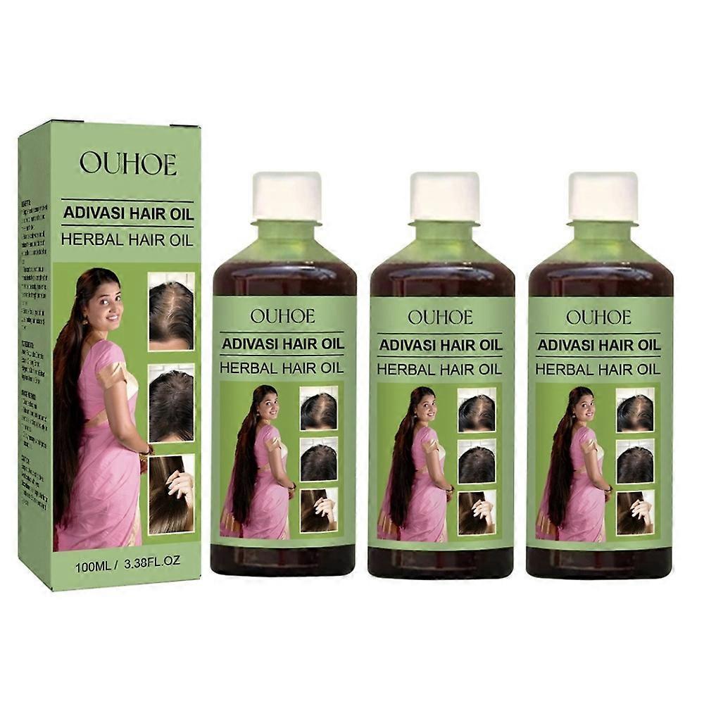 1-3X 100 مل زيت شعر عشبي منعش غير دهني زيت عطري لنمو الشعر يغذي فروة الرأس ويحفز نمو الشعر
