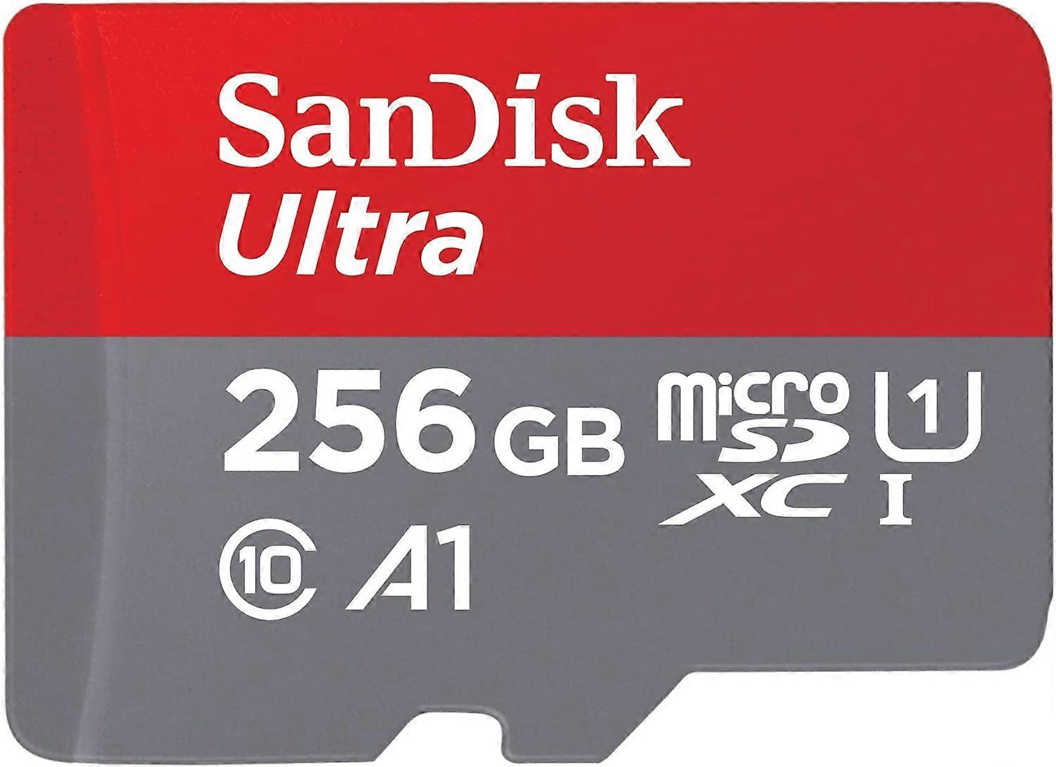 SanDisk Ultra 256GB microSDXC UHS-I Card for Chromebook with SD Adapter and Up to 150MB/s Transfer Speed, A1 App Performance UHS-I Class 10 U1