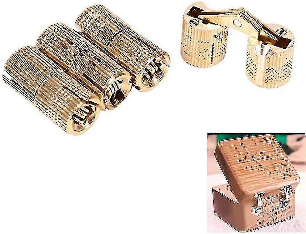 Hinge Box, 4pcs Hidden Brass Cylindrical Hinges Concealed Hinge Invisible