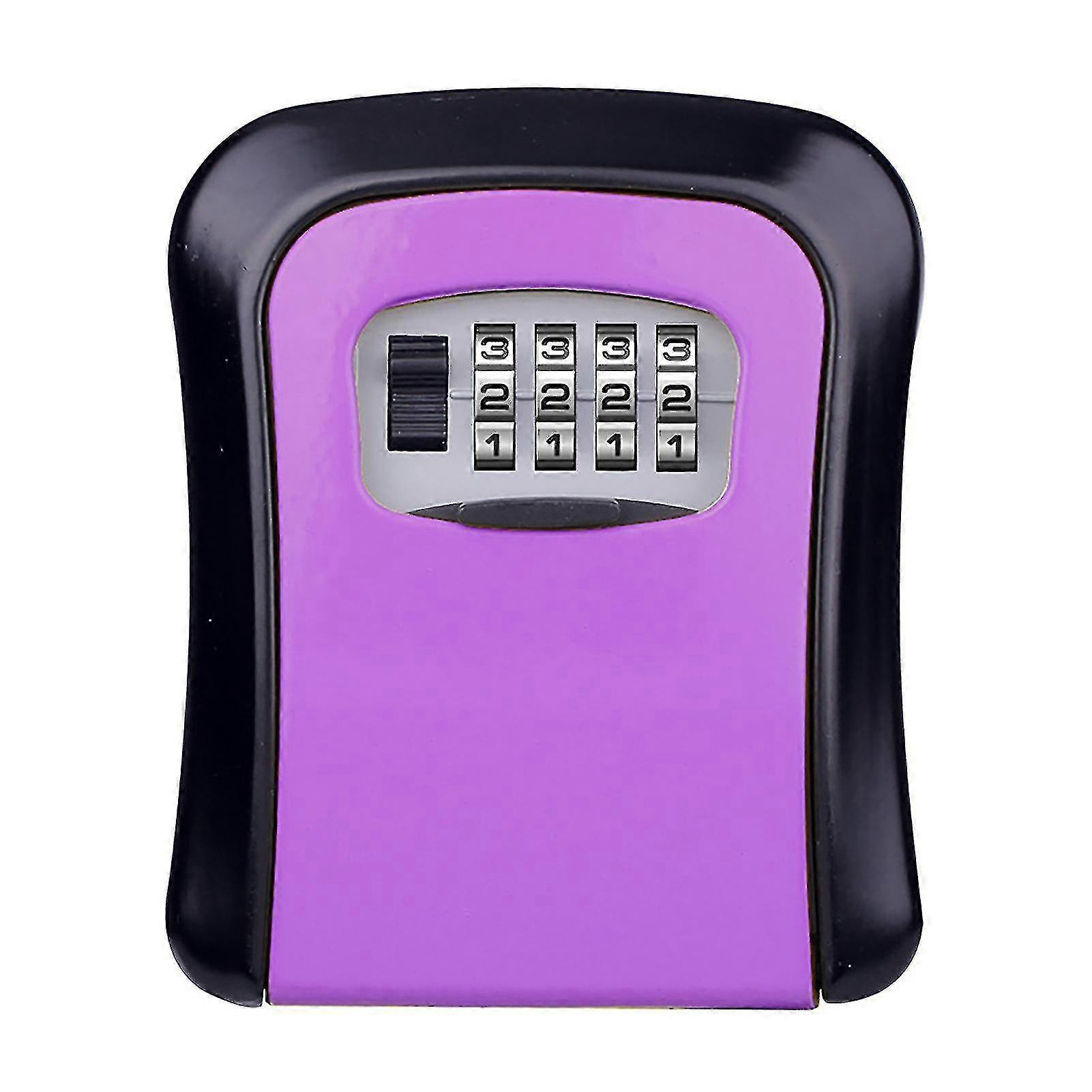 Key Storage Lock Box Safe Security Storage Combination Wall Mount Lock Box For Outside Garage Purple