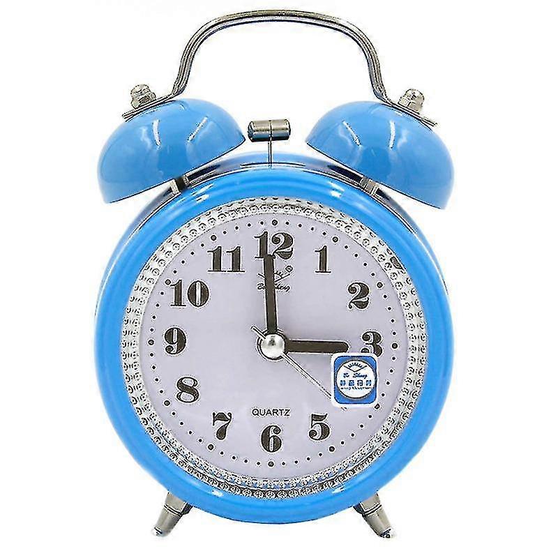 Super Loud Double Bell Quartz Alarm Clock Bedside With Night Light