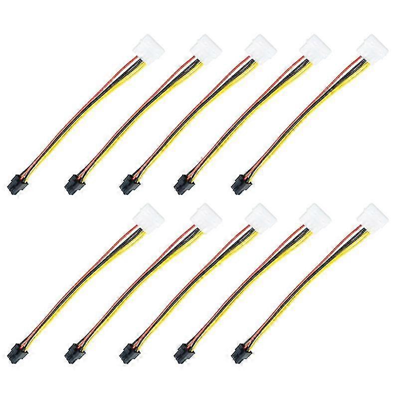 10pcs 4 Pin To 6 Pin Cord Connector 4p To 6p Graphics Card Cable Adapter Cable