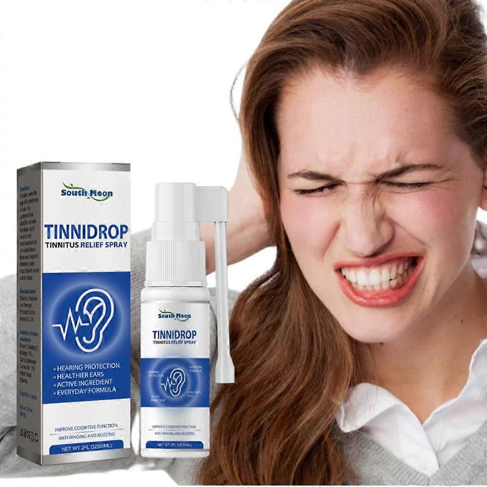 TinniDrop بخاخ تخفيف طنين الأذن 60 مل تنعيم شمع الأذن النظيف انسداد قناة الأذن تحسين الاستماع طنين الأذن الصمم