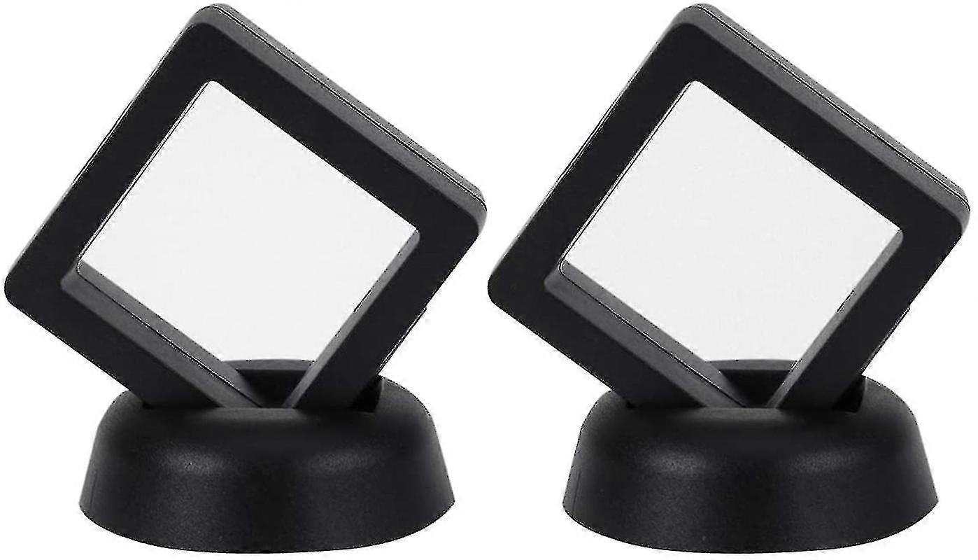 Coin Display Stand Commemorative Coin Floating Display Case Stand (70*70mm 2pcs)