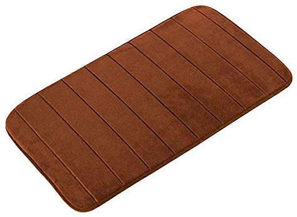 Badeværelse Tæppe Skridsikker bademåtte Absorberende bademåtte Badeværelse Tæppe Bademåtter Brusemåtter (50x80 cm, kaffe)