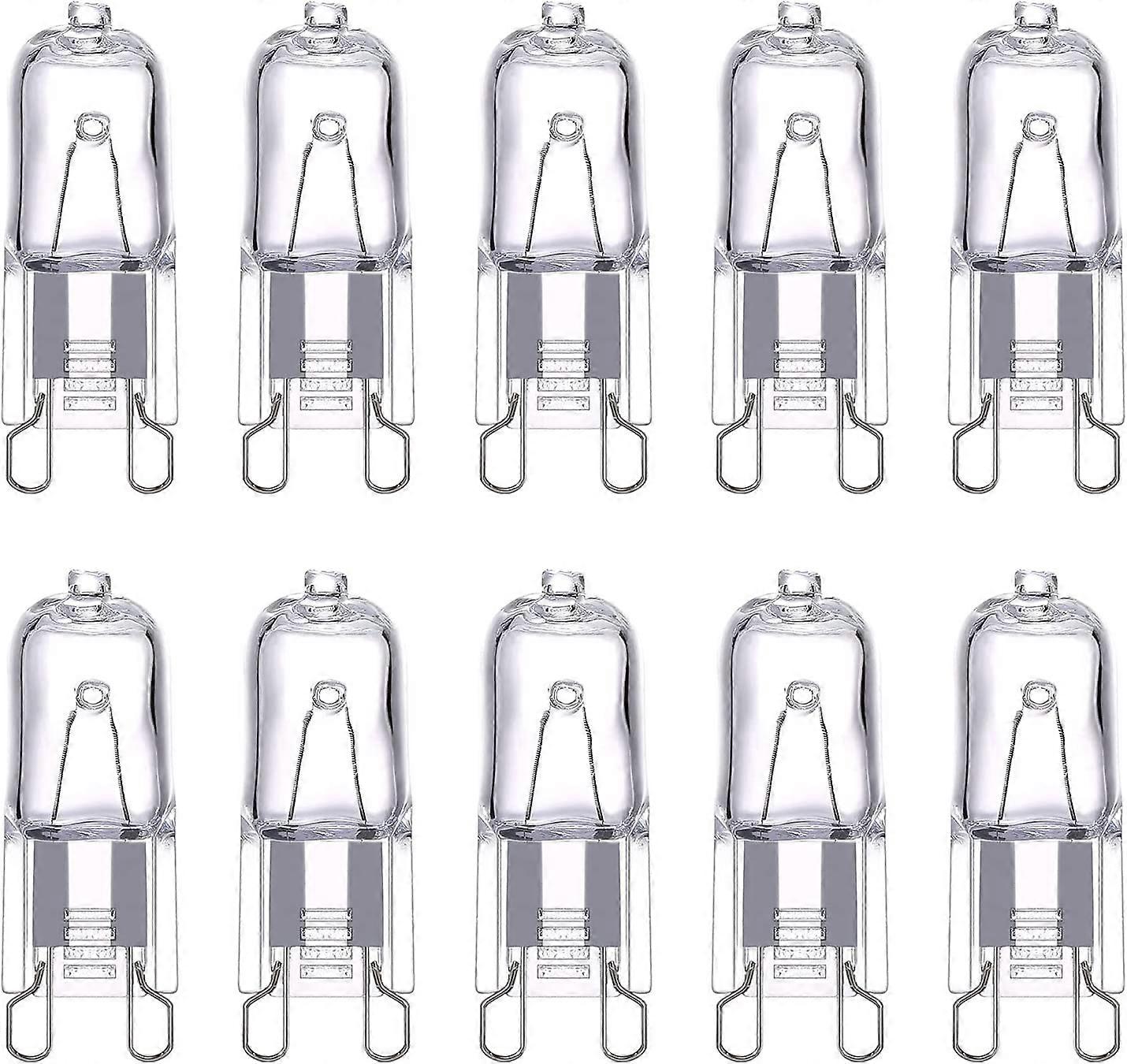 10Pack 40W G9 Halogen Light Bulbs,500Lm 2200K Warm White Clear Capsule Dimmable G9 Bi-Pin Base Halogen Bulb,No Strobe,No Flicker,360 Beam Angle, for T