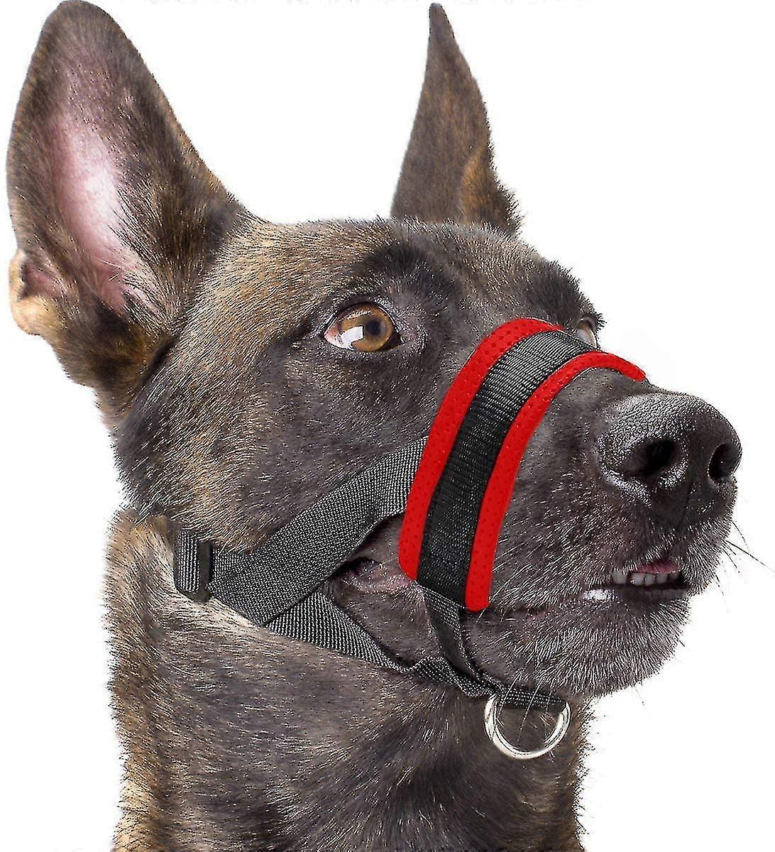 Dog Muzzle Nylon Soft Padding, Adjustable Loop, Black