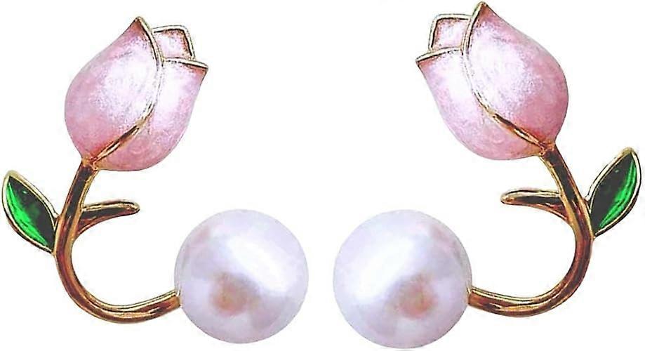 Target Nikle free EONLINE Tulip Pearl Stud Earrings Jewelry 14K