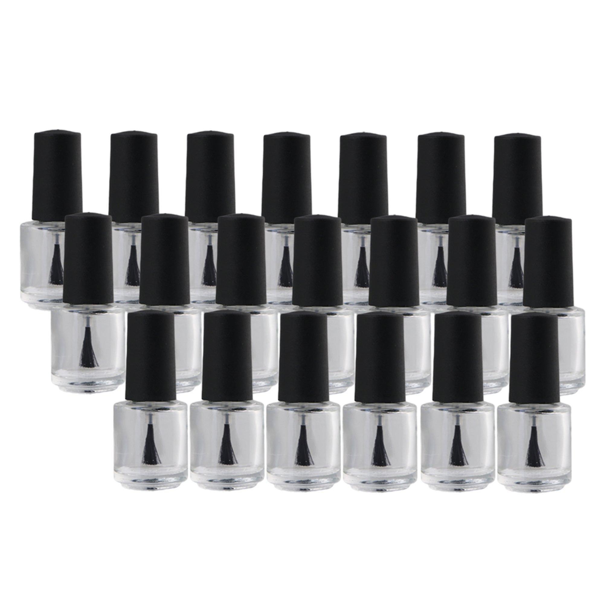 Travel Bottles Containers 20 Pcs 5ml Black Round Empty Nail Polish Glass Bottle Container