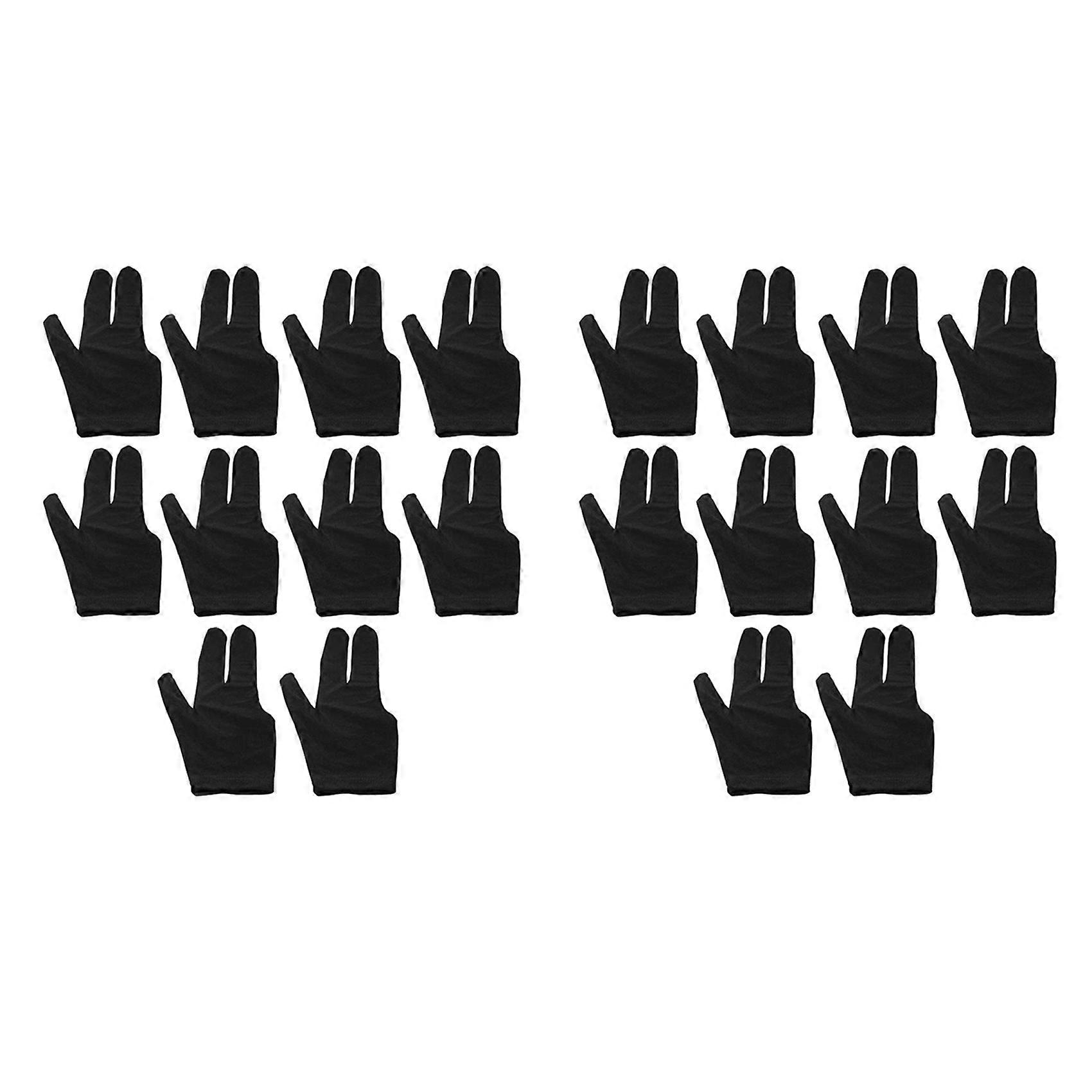 20Pcs Billard Handschuhe 3 Finger Linke und Rechte Hand Handschuh Snooker Queue Pool Handschuhe