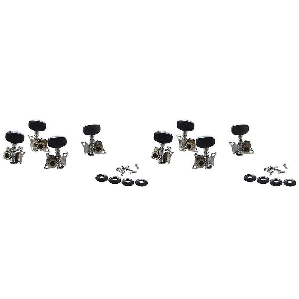 8Pcs Guitar and Small 4 String Guitar Tuning Pegs Machine Heads 4R and 4L, Mounting Screws Included