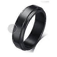 Double Layer Rotating Titanium Steel Couple Ring(6mm -- Black Smooth Surface)