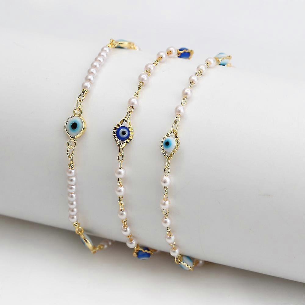 3 pcs Pearl Anklet Female Irregular Fashion Anklet Simple Student Beach Anklet