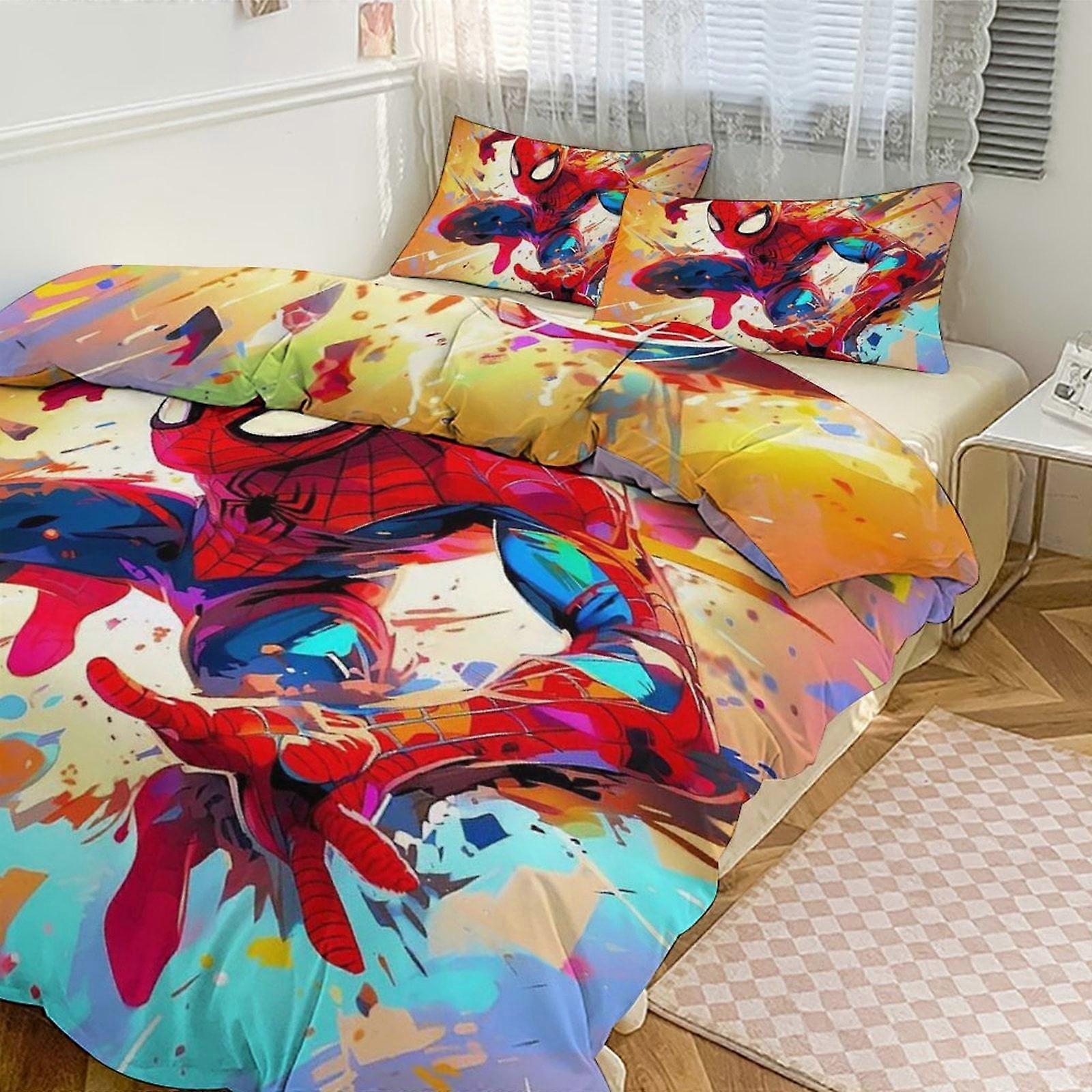 Twin Bed Spiderman Bedding Set Full Marvel Spider-Man Stripes Twin