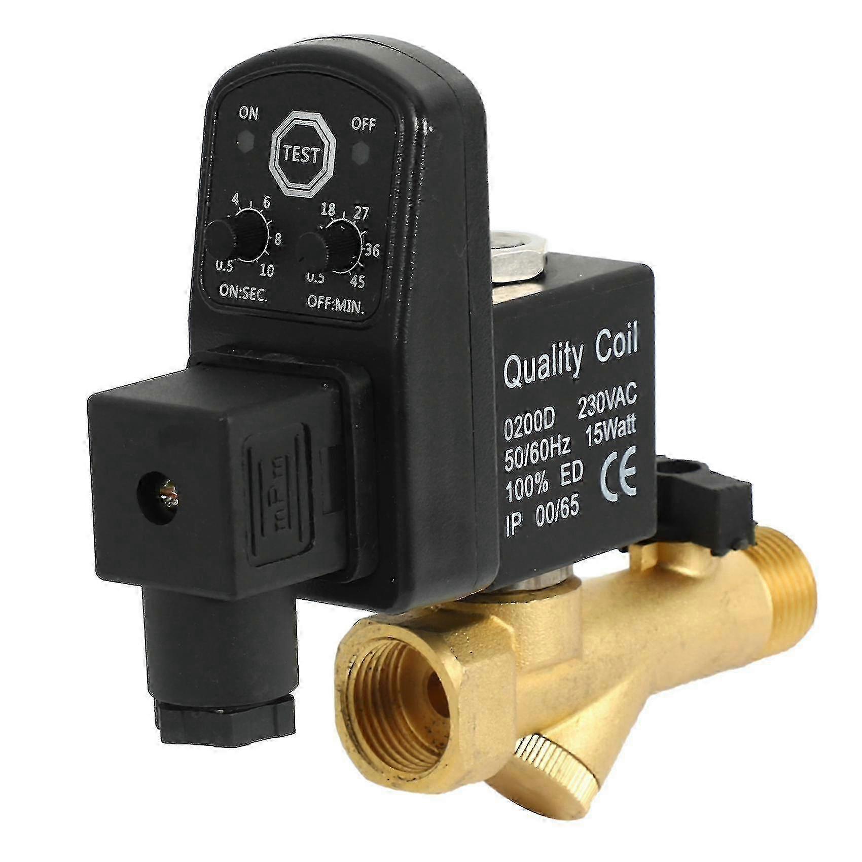 Εναλλασσόμενη 220v 1/2inch ηλεκτρονική χρονομετρημένη αυτόματη βαλβίδα αποστράγγισης δεξαμενών αεροσυμπιεστών 2 κατευθύνσεων