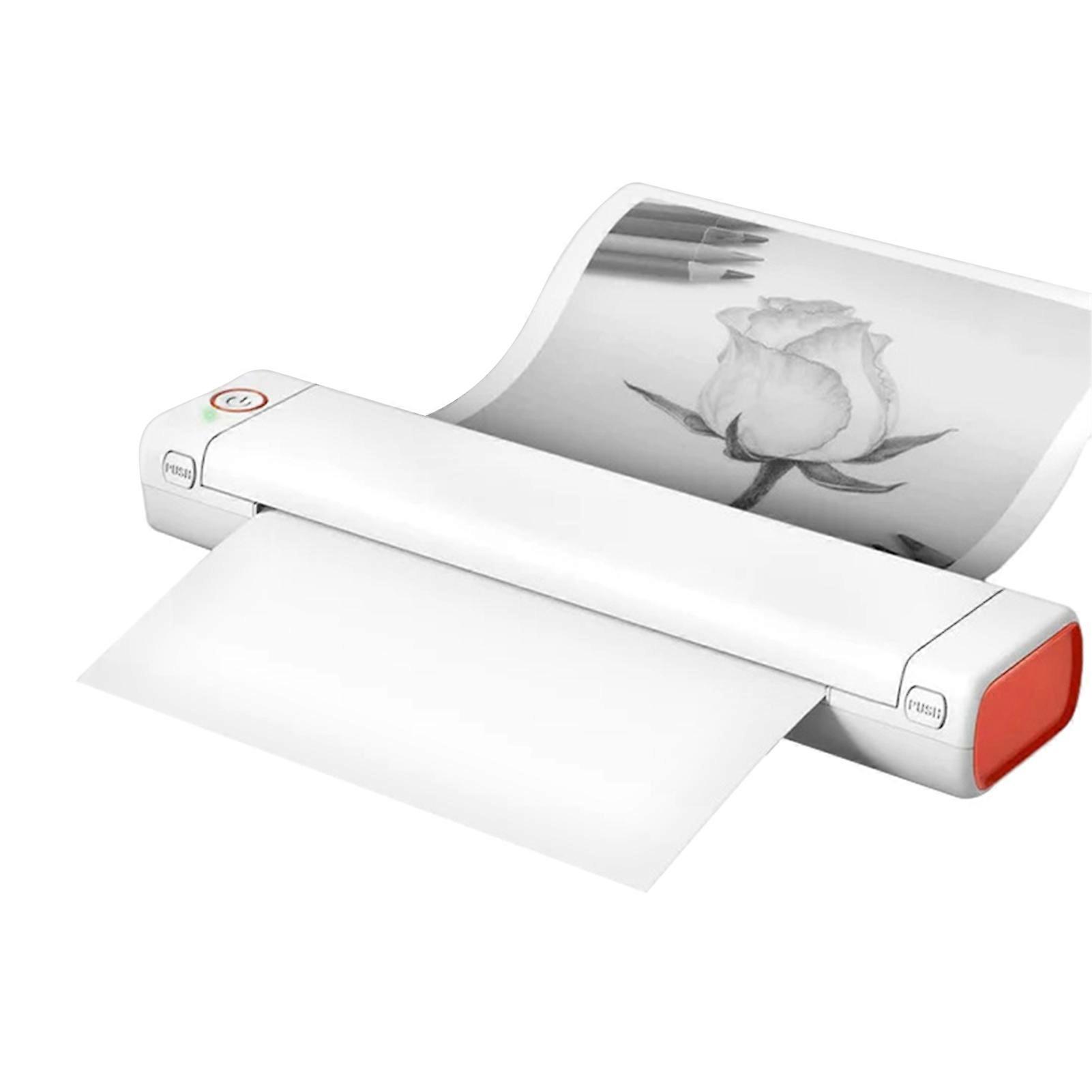 Small Mini Inkless Thermal Printer for A4 Rechargeable Lightweight Printer for Office Receipt