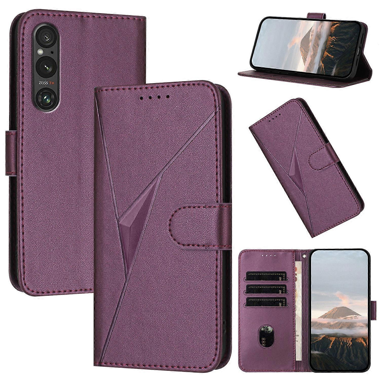 Triangle Pattern PU Case For Sony Xperia 1 V