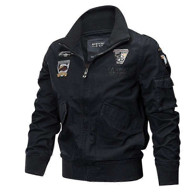 Tactics Jacket Menn Høst Spring Bomber Bomull Coat Plus Size Broderi Fly Pilot Last Jakker Mann