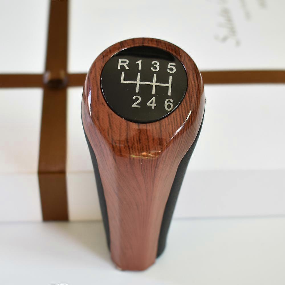 Wood Grain 5/6 Speed Car Gear Shift Knob Lever For BMW 1 3 5 6 Series E30 E32 E34 E36 E38 E39 E46 E53 E60 E63 E83 E84 E87 E90-5 Speed Chrome