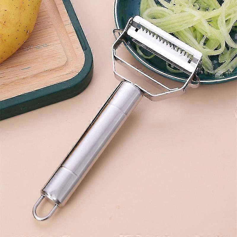 مقشرة خضروات مزدوجة الشفرة من الفولاذ المقاوم للصدأ - قاطع من الدرجة التجارية ، قطاعة ، تقطيع ، مكشطة - فواكه ، بطاطس ، جزر ، خيار - مطبخ ، منزل س