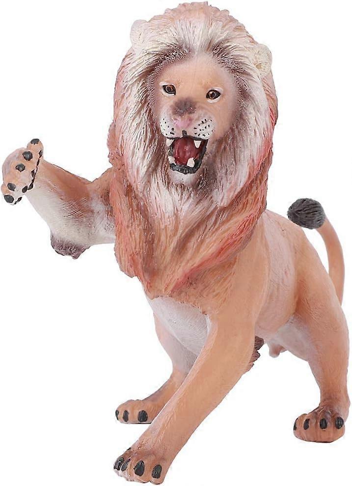 シミュレーション咆哮ライオンモデル、シミュレーションライオンモデルおもちゃホームデスクトップデコレーションオーナメント子供教育玩具(ブラウン)