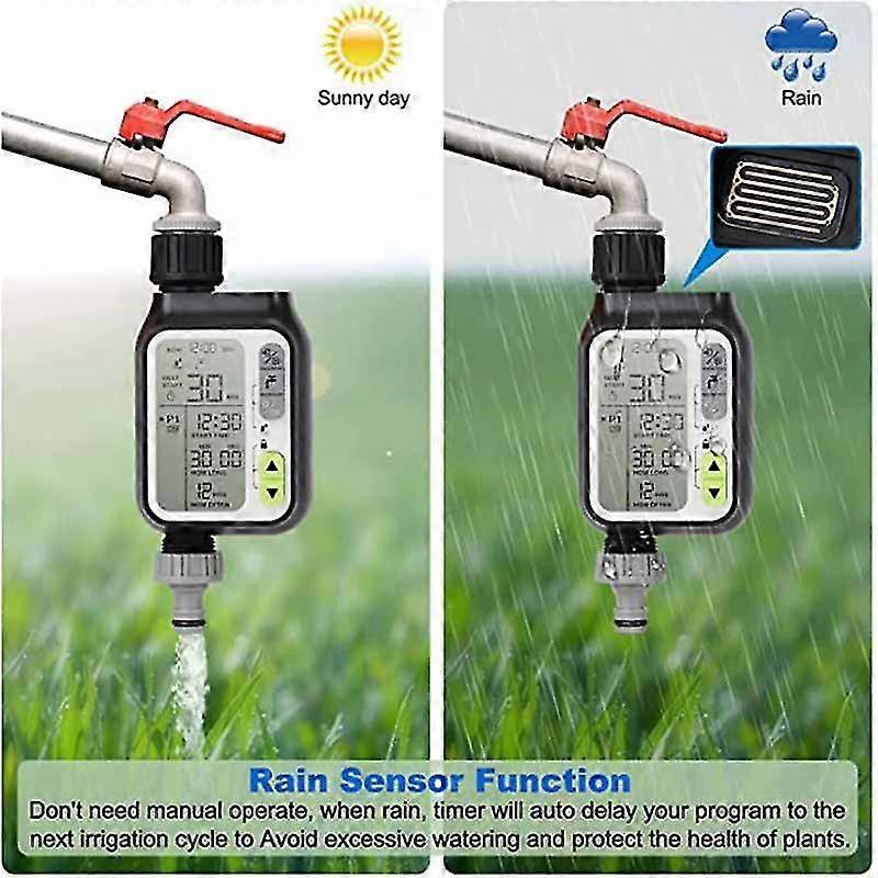 Automatic Irrig System Garden Water Timer With Rain Sensor 3 Timing Programs Waterproof Irrigation Controller Eu Type