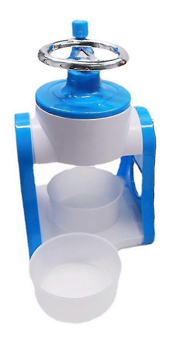 Shaved Ice Machine, Manual Household Small Smoothie Machine Mini Hand Crank Ice Crusher (blue)