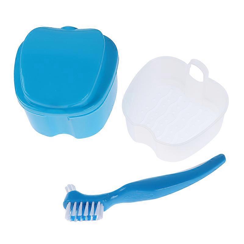 Denture Bath Box Organizer Dental False Teeth Storage Box With Hanging Net Container Cleaning Teeth Cases Artificial Tooth Boxes