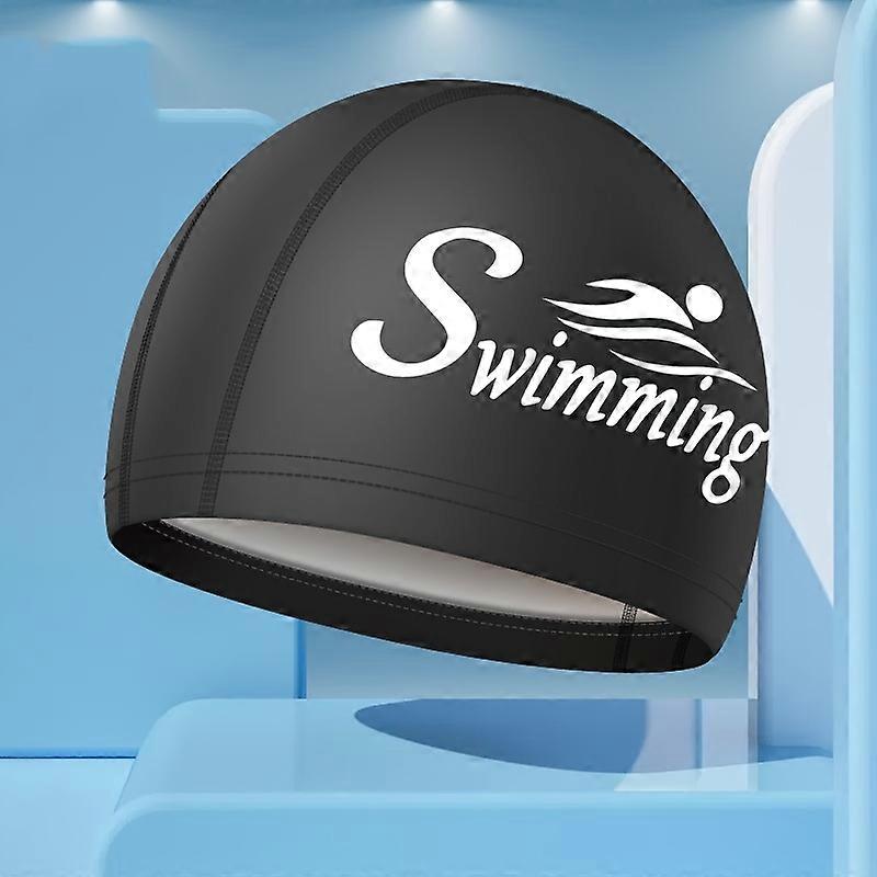 1pc PU Material Swimming Cap, Unisex Solid Color Breathable Swimming Hat