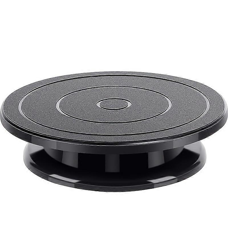 1pc, 11 Inch Rotating Turntable, Carving Wheel Rotating Cake Turntable, Black Painting Turntable, Lightweight Bracket For Cake Decoration, Project Dis
