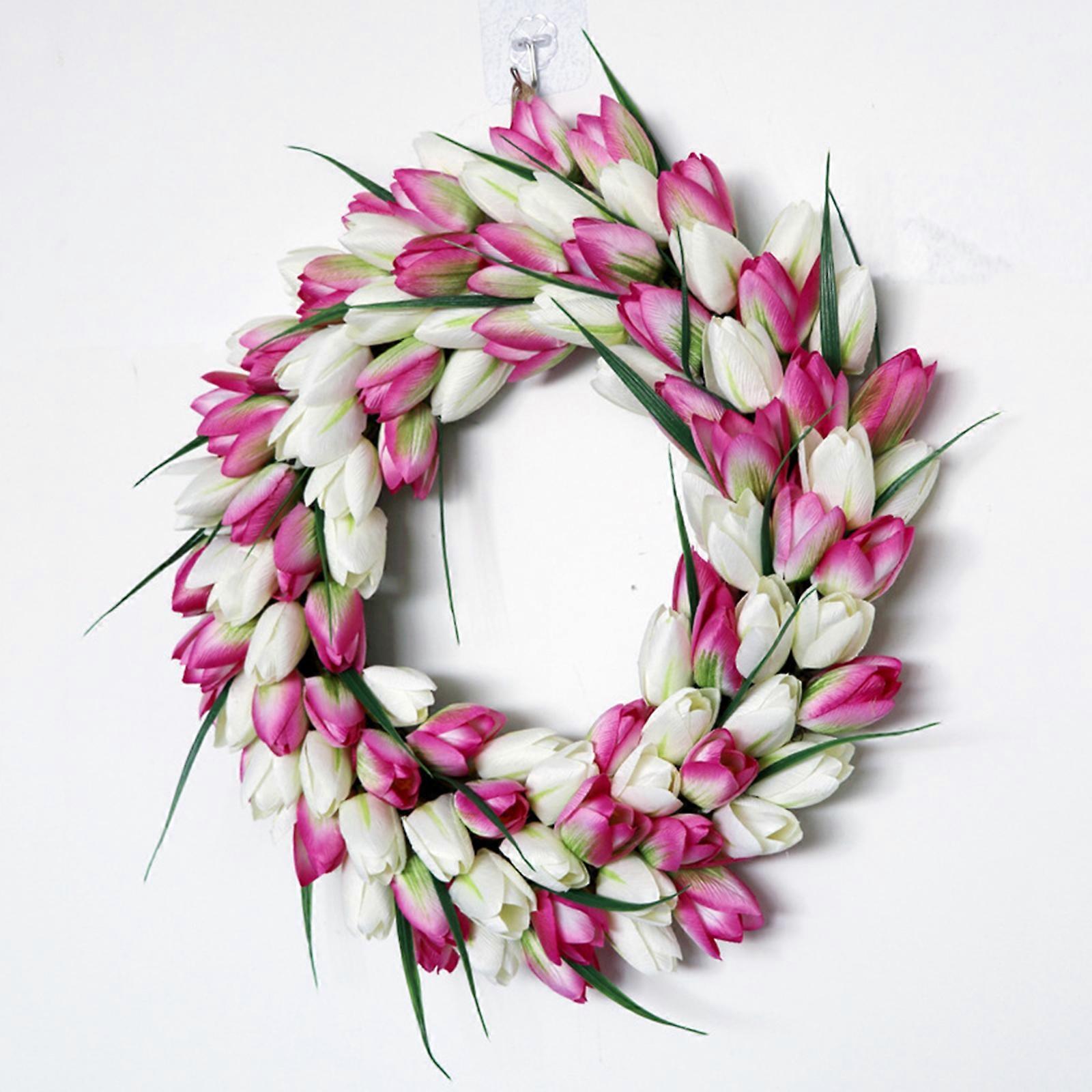 Artificial White Flower Wreath for Front Door Decoration