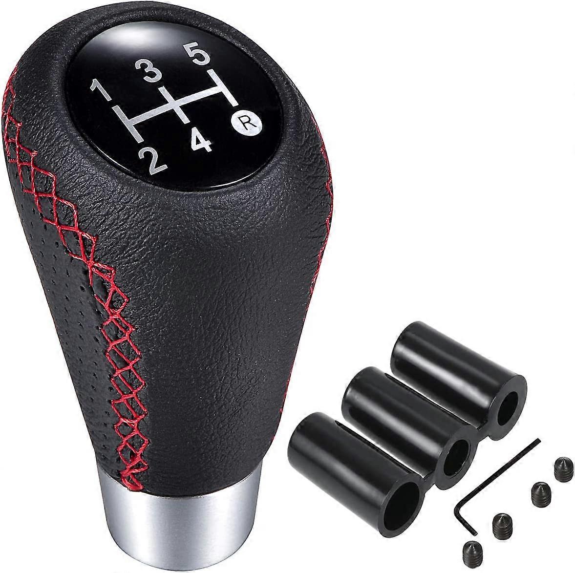 Gear Shift Knob 5 Speeds Manual Leather,Red Couture