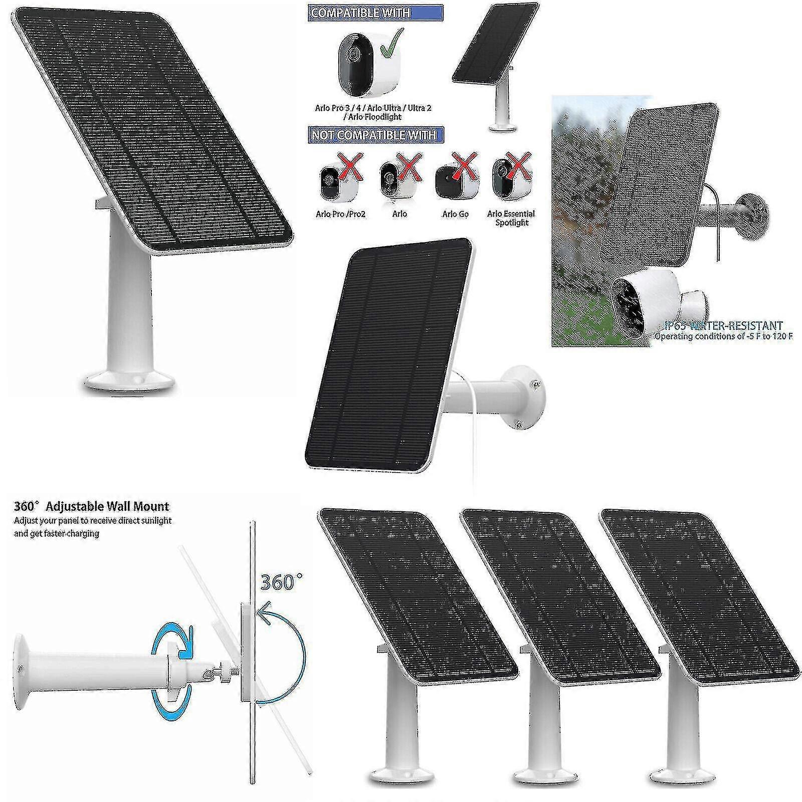 Solar Panel Charging For Arlo Ultraultra 2pro 3pro 4pro 3 Floodlightgo 2 4w