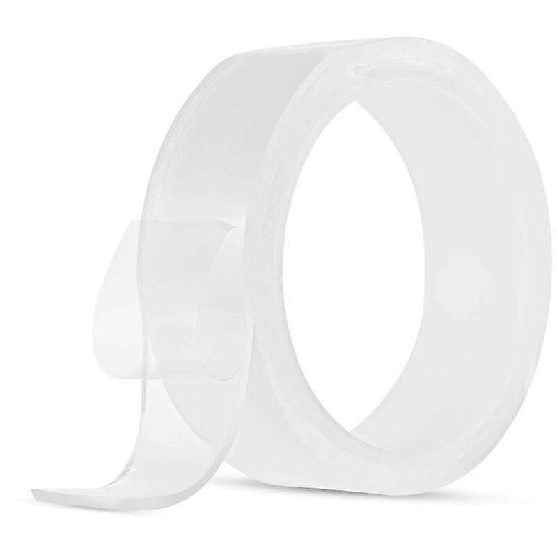Eine Rolle Nicht Abfrbendes Nano-Klebeband, Transparenter Klettverschluss, Nicht Abfrbendes Magisches Doppelseitiges Klebeband, Waschbar, 30 Mm * 1 M