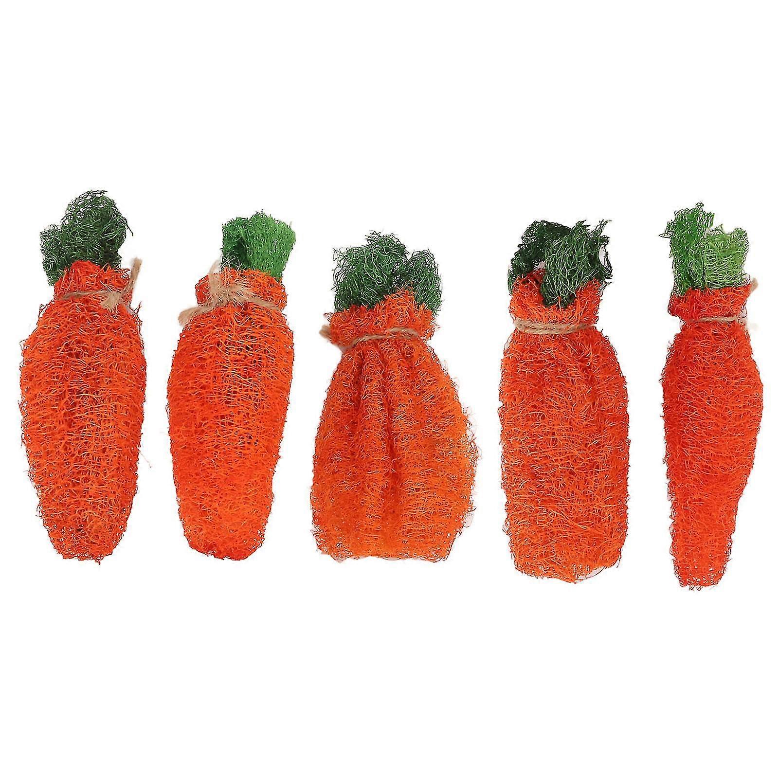 Rabbit Carrot Loofah Chew Toys for Teeth Grinding and Bite Resistance