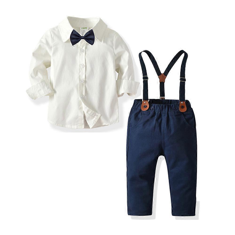 Baby Boys Gentleman Suit Set Long Sleeve Shirt Baby Boy Outfits Set