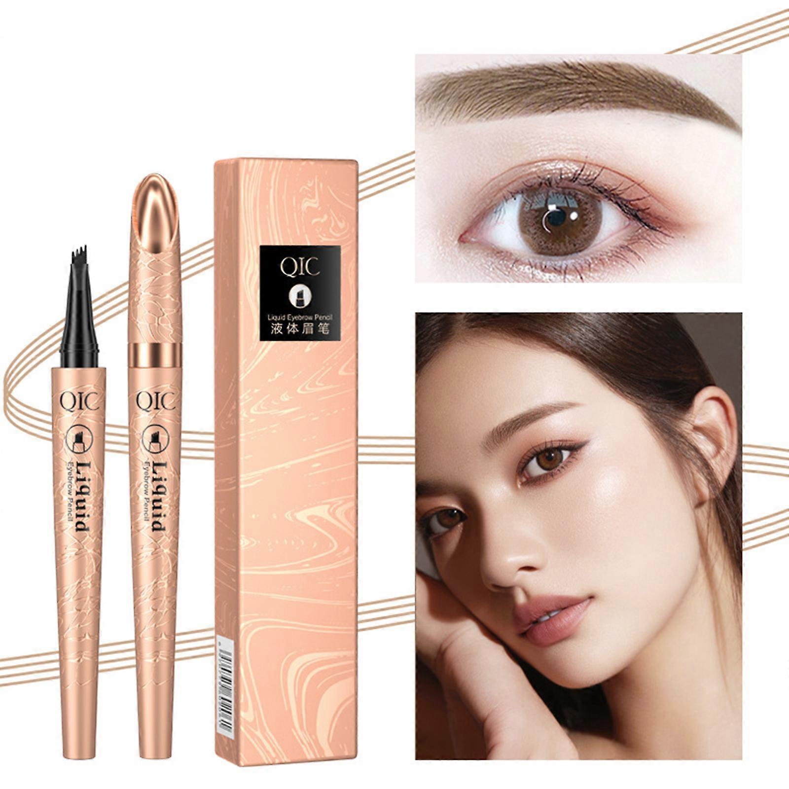 Waterproof Magic Eyebrow Pencil Microblading Eyebrow Pencil, 3D Microblading Eyebrow Tattoo Pencil 4 Fork Tip Eyebrow Pencil with Micro-Fork Tip