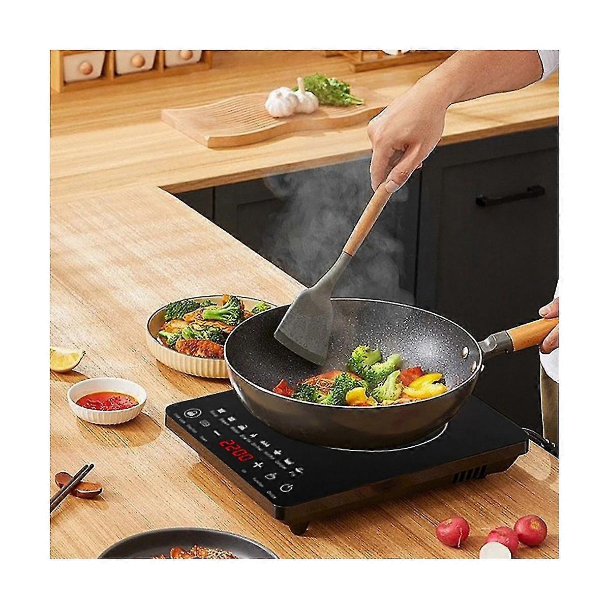 Portable Induction Cooktop 8temp Touch Burner Cooker Countertop Burner Induction Hotplate Low Noise 2200w Sensor Eu Plug