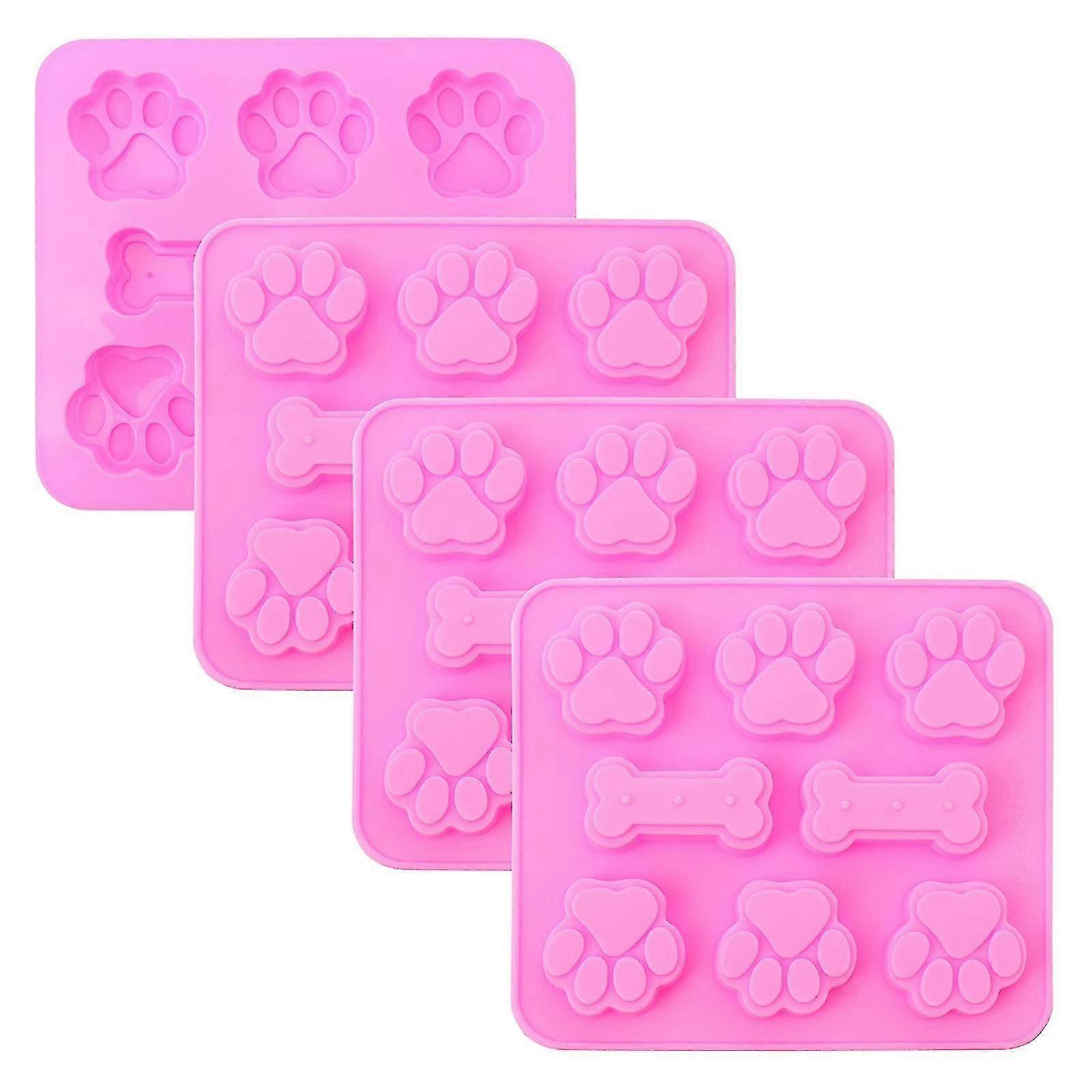 Silicone Molds Dog Paws And Bones Shape Set Of 4-